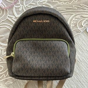 Michael Kors Logo Green/Brown Backpack